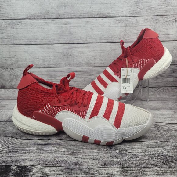 New Adidas Trae Young 2 Size 16 Red and White - Picture 1 of 8